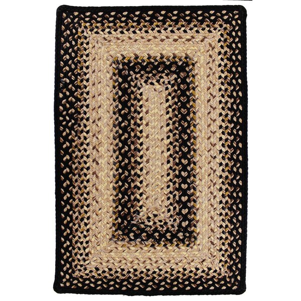 Homespice Decor 10 x 10 in. Black Mist Ultra Durable Braided Rugs, Black - 621085