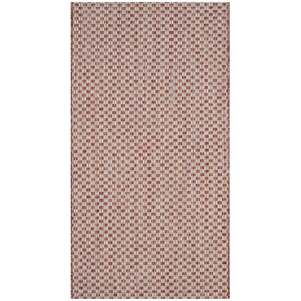 Safavieh Courtyard Runner RugsRust & Light Grey 2 ft. 7 in. x 5 ft. - CY8653-36521-3