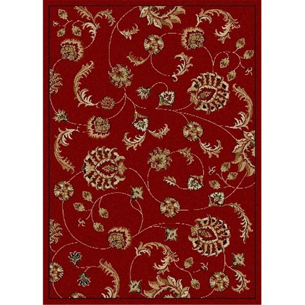 Radici Usa Como Rectangular Red Transitional Italy Area Rug- 2 Ft. 2 In. W X 7 Ft. 7 In. H - 1835/2014/RED