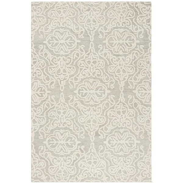 Safavieh 2 x 8 ft. x 3 in. Contemporary Blossom Hand Tufted Area RugSilver & Ivory - BLM112G-28