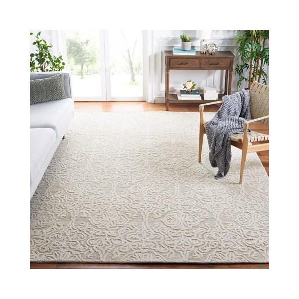 Safavieh 2 x 8 ft. x 3 in. Contemporary Blossom Hand Tufted Area RugSilver & Ivory - BLM112G-28