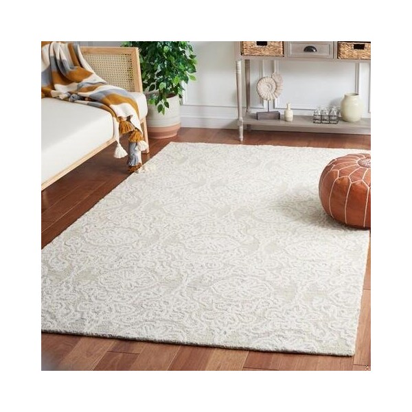 Safavieh 2 x 8 ft. x 3 in. Contemporary Blossom Hand Tufted Area RugSilver & Ivory - BLM112G-28