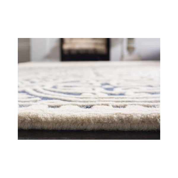 Safavieh 2 ft.-6 in. x 12 ft. Runner Transitional Cambridge- Navy Blue and Ivory Hand Tufted Rug - CAM123G-212