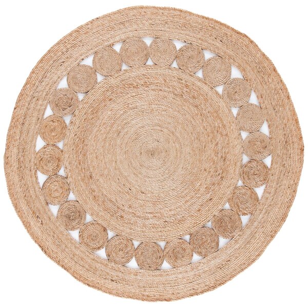 Safavieh 5 x 5 ft. 100 Percent Jute Natural Fiber Round Area RugNatural 0.39 in. - NFB247A-5R