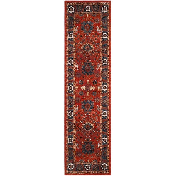 Safavieh 2 ft. 3 in. x 8 ft. Vintage Hamadan Power Loomed Runner RugOrange & Blue - VTH214C-28