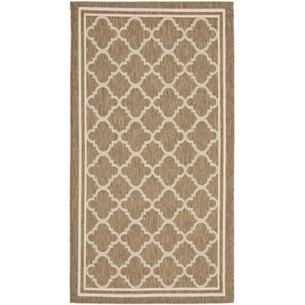Safavieh 2 Ft. X 3 Ft. -7 In. Accent Indoor-Outdoor Courtyard- Brown And Bone- Machine Made Rug - CY6918-242-2