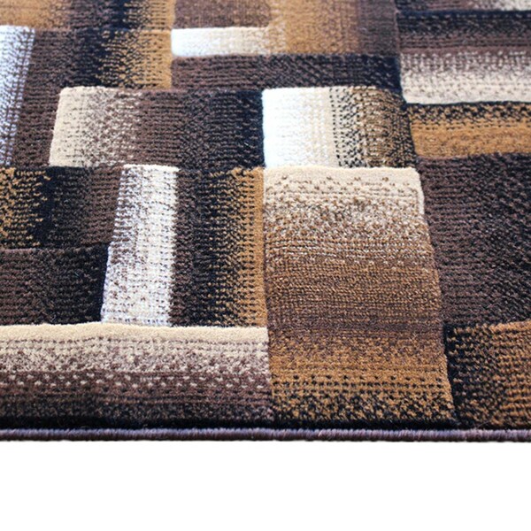 Flash Furniture Chocolate 2' x 7' Modern Color Blocked Area Rug - ACD-RGTRZ861-27-CO-GG