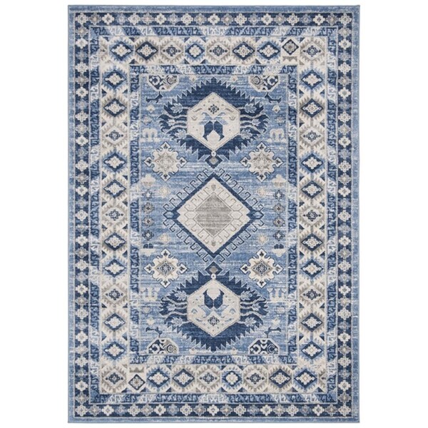 Safavieh 2 x 8 ft. Kazak 100 Rectangle Rug Blue & Creme - KZK119D-28