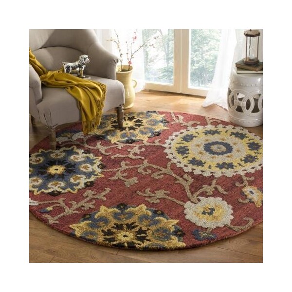 Safavieh Blossom Hand Tufted Runner Rug, Red and Multicolor - 2 ft.-3 in. x 8 ft. - BLM401C-28