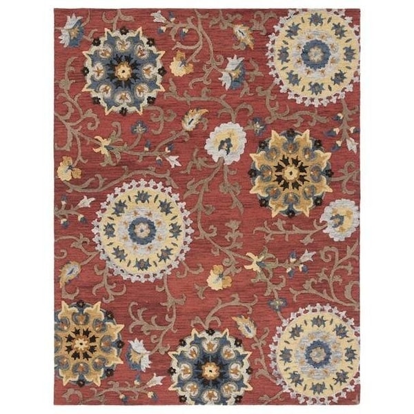 Safavieh Blossom Hand Tufted Runner Rug, Red and Multicolor - 2 ft.-3 in. x 8 ft. - BLM401C-28