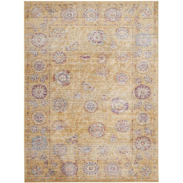 Safavieh Sevilla Power Loomed Rectangle Rug- Gold - Multi- 4 x 5 ft. 7 in. - SEV812E-4