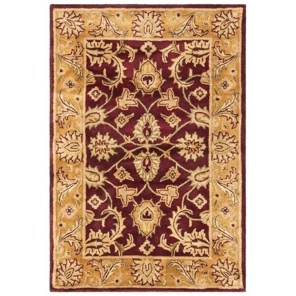 Safavieh 2 Ft. x 3 Ft. Accent- Traditional Classic Burgundy And Gold Hand Tufted Rug - CL244A-2