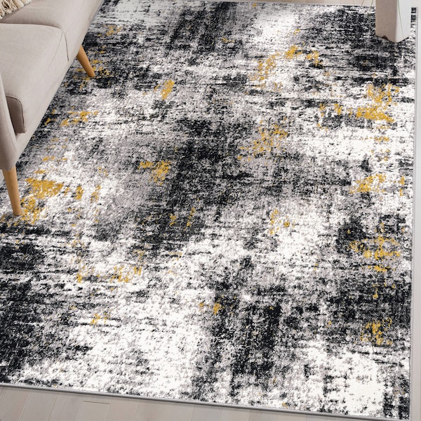 World Rug Gallery Adare Contemporary Abstract Area Rug 5' x 7' Yellow - 977YELLOW5X7
