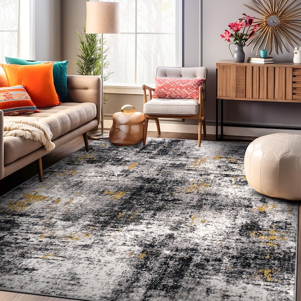 World Rug Gallery Adare Contemporary Abstract Area Rug 5' x 7' Yellow - 977YELLOW5X7