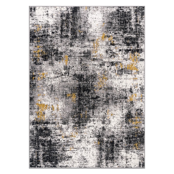 World Rug Gallery Adare Contemporary Abstract Area Rug 5' x 7' Yellow - 977YELLOW5X7