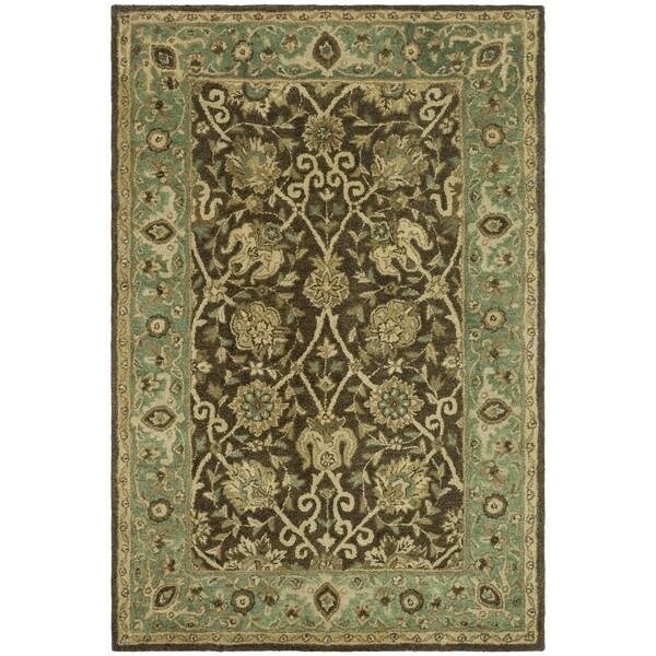 Safavieh 4 x 6 ft. Small Rectangle Traditional Antiquity- Brown and Green Hand Tufted Rug - AT21G-4