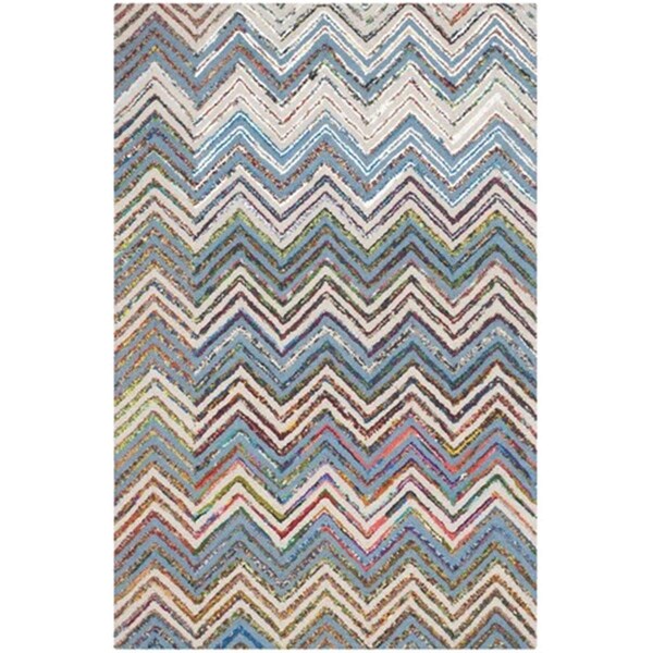 Safavieh Nantucket Hand Tufted Rectangle Rug- Beige - Blue- 3 x 5 ft. - NAN601A-3