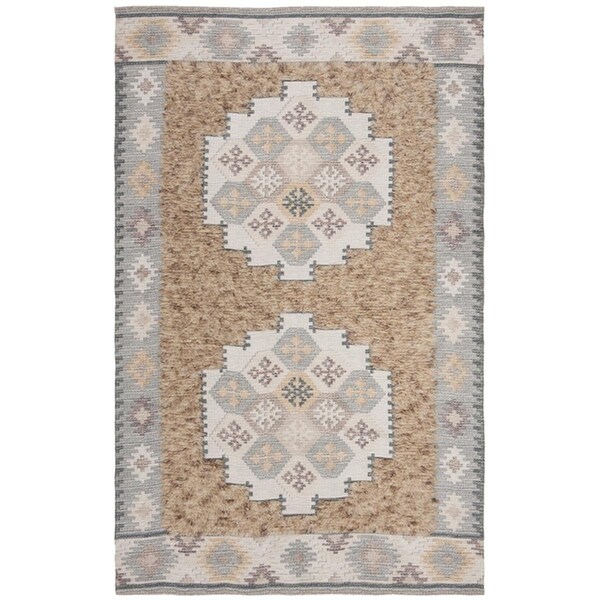 Safavieh 4 x 6 ft. Saffron Rectangle Hand Loomed Rug Taupe & Ivory - SFN108B-4