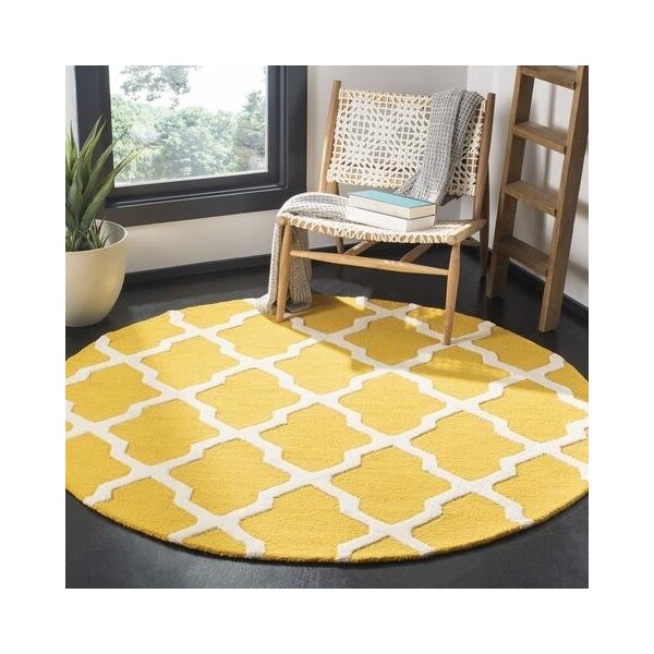 Safavieh Cambridge Hand Tufted Runner Rug- Gold - Ivory- 2 ft. 6 in. x 12 ft. - CAM121Q-212