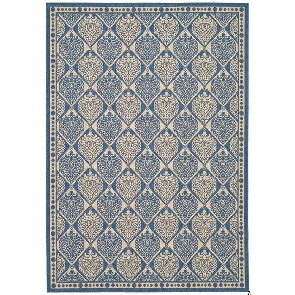Safavieh 2 Ft. X 3 Ft. -7 In. Small Rectangle Indoor-Outdoor Courtyard, Blue And Beige, Power Loomed Rug - CY6015-243-2