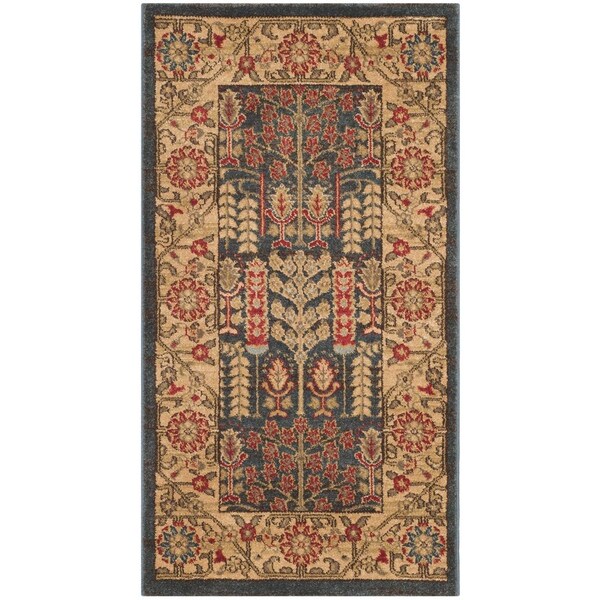 Safavieh Mahal Rectangle Area Rug, Navy and Natural - 2 ft.-2 in. x 12 ft. - MAH697E-212
