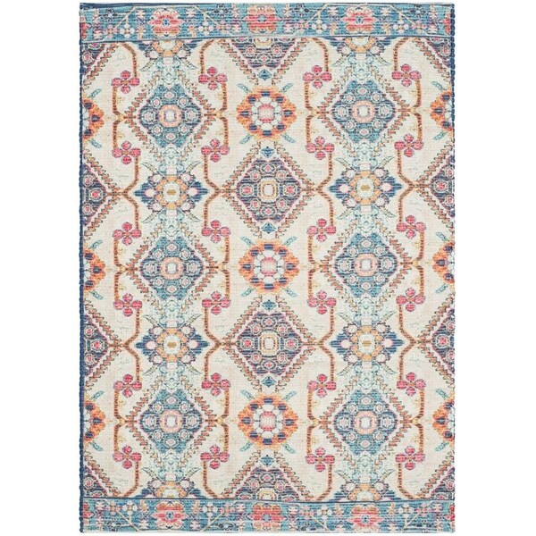 Safavieh Saffron Hand Loomed Rectangle RugCream & Blue 5 x 8 ft. - SFN538A-5