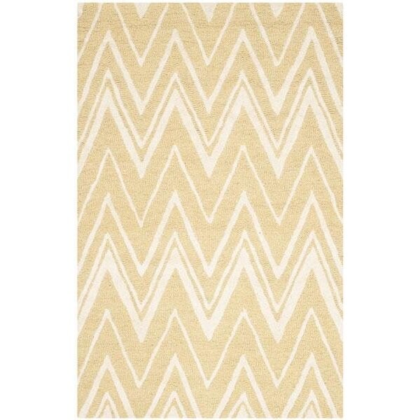 Safavieh 3 x 5 ft. Cambridge Hand Tufted Small Rectangle Area RugLight Gold & Ivory - CAM711L-3