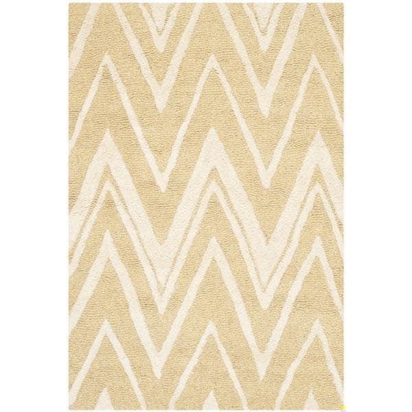 Safavieh 3 x 5 ft. Cambridge Hand Tufted Small Rectangle Area RugLight Gold & Ivory - CAM711L-3