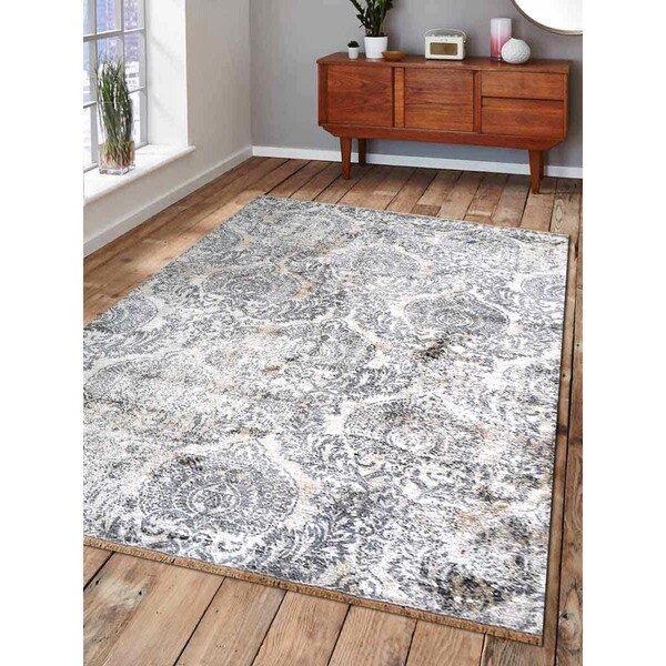 Jensendistributionservices 2 ft. x 3 ft. 10 in. Machine Woven Crossweave Polyester Oriental Rectangle Area Rug, Ivory - MI1552454