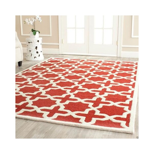 Safavieh Cambridge Hand Tufted Accent RugRust & Ivory 2 ft.6 in. x 4 ft. - CAM125L-24