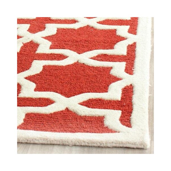 Safavieh Cambridge Hand Tufted Accent RugRust & Ivory 2 ft.6 in. x 4 ft. - CAM125L-24