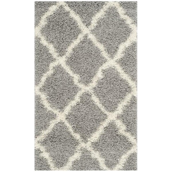 Safavieh Dallas Shag Power Loomed Rectangle Rug- Grey - Ivory- 4 x 6 ft. - SGD257G-4