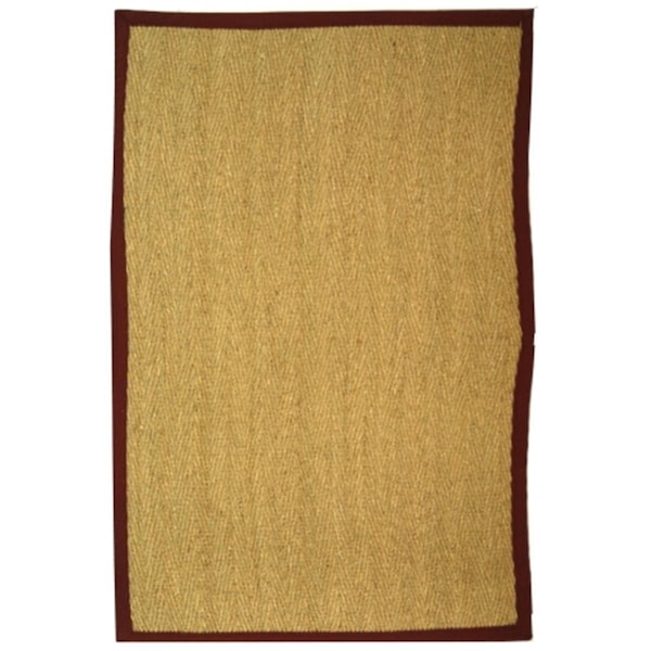 Safavieh Natural Fiber 2.5 ft. x 12 ft. Power Loomed Runner Rug - Natural-Red - NF115D-212