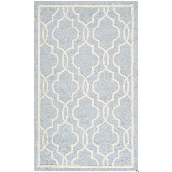 Safavieh Cambridge Hand Tufted Runner Rugs, Light Blue and Ivory - 2 ft.-6 in. x 8 ft. - CAM131A-28