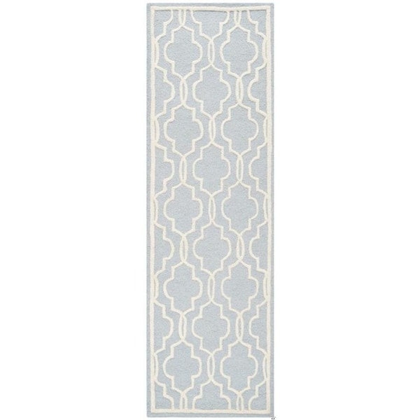 Safavieh Cambridge Hand Tufted Runner Rugs, Light Blue and Ivory - 2 ft.-6 in. x 8 ft. - CAM131A-28