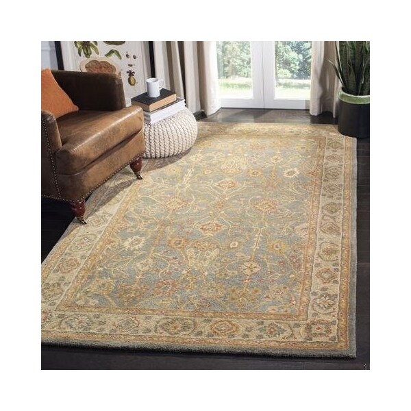 Safavieh 3 x 5 ft. Accent Traditional Antiquity- Blue and Ivory Hand Tufted Rug - AT314A-3