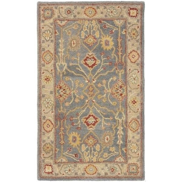 Safavieh 3 x 5 ft. Accent Traditional Antiquity- Blue and Ivory Hand Tufted Rug - AT314A-3