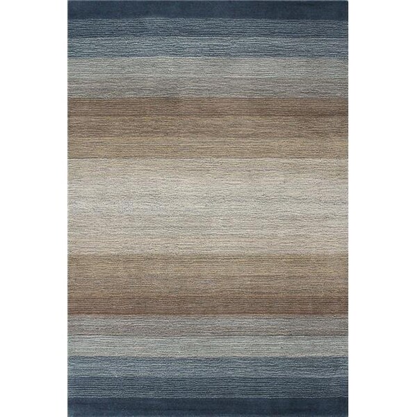 Bashian Bashian S176-LBL-4X6-ALM195 Bashian Contempo Collection Contemporary 100 Percent Wool Hand Loomed Area Rug; Light Blue - 3 ft. 6 in. x 5 ft. 6 in. - S176-LBL-4X6-ALM195