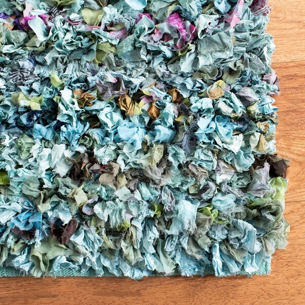 Safavieh Rio Shag 6 ft. Square Area Rug - Blue & Multi - SG951M-6SQ