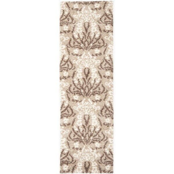 Safavieh 2 ft. 3 in. x 7 ft. Runner Beige and Cream Florida Shag Rug - SG457-1311-27