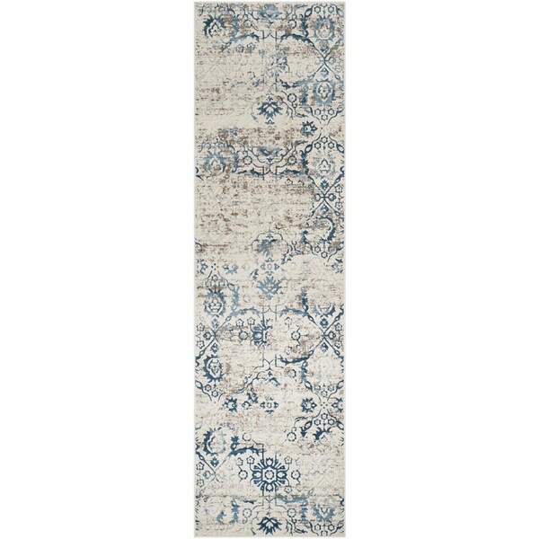 Safavieh 2 ft. 3 in. x 8 ft. Artifact Power Loomed Runner Area RugBlue & Creme - ATF237B-28