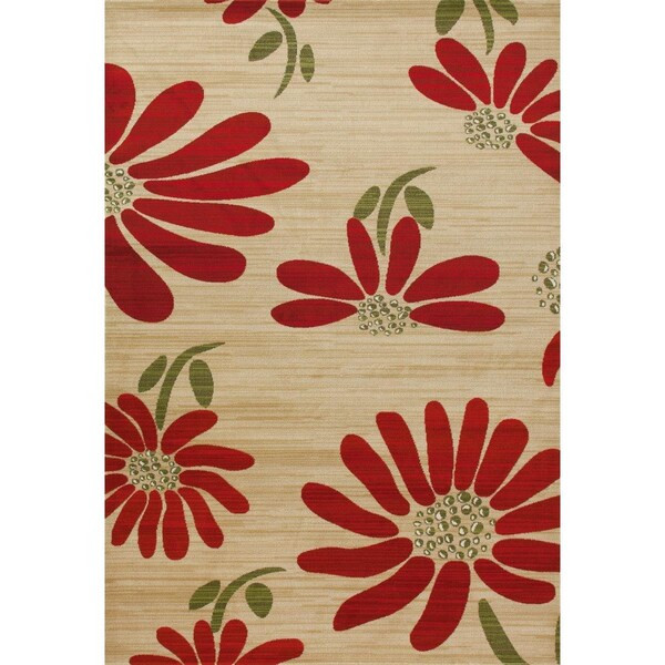 Standalone 3 x 4 ft. Antigua Collection Spring Daisy Woven Area Rug, Beige - ST2590080