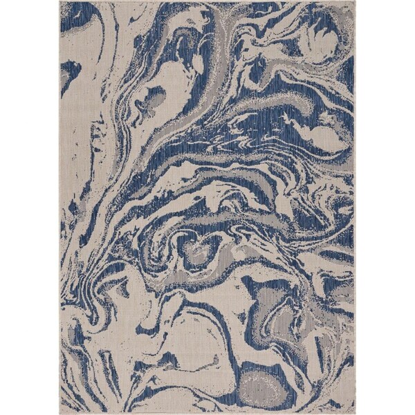Palacedesigns 2 x 3 ft. Navy Abstract Indoor & Outdoor Scatter Area Rug - PA2627586