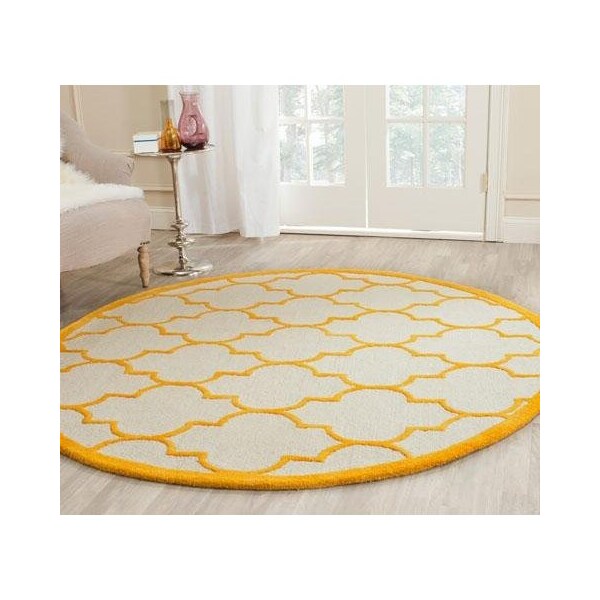 Safavieh Cambridge Hand Tufted Round RugIvory & Gold 6 x 6 ft. - CAM134U-6R