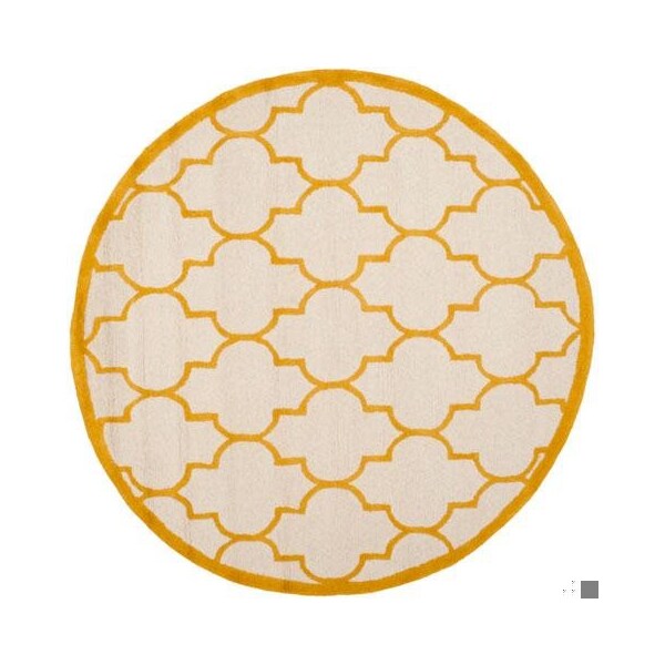 Safavieh Cambridge Hand Tufted Round RugIvory & Gold 6 x 6 ft. - CAM134U-6R
