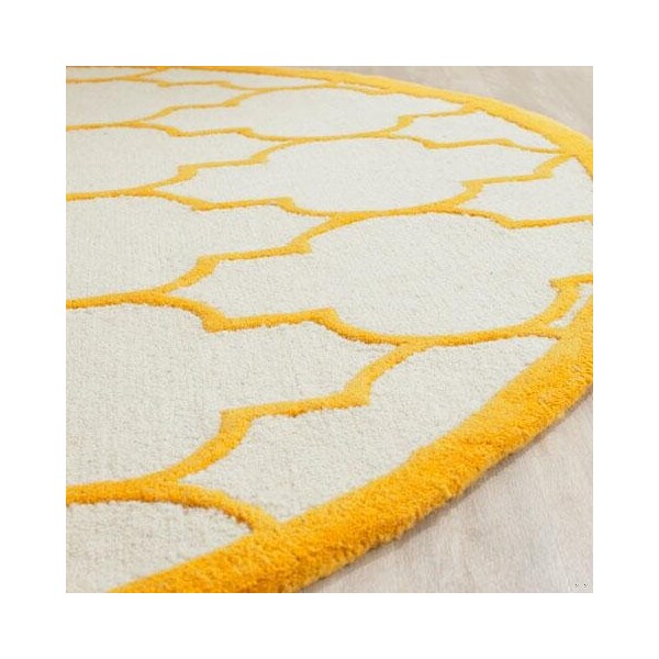 Safavieh Cambridge Hand Tufted Round RugIvory & Gold 6 x 6 ft. - CAM134U-6R