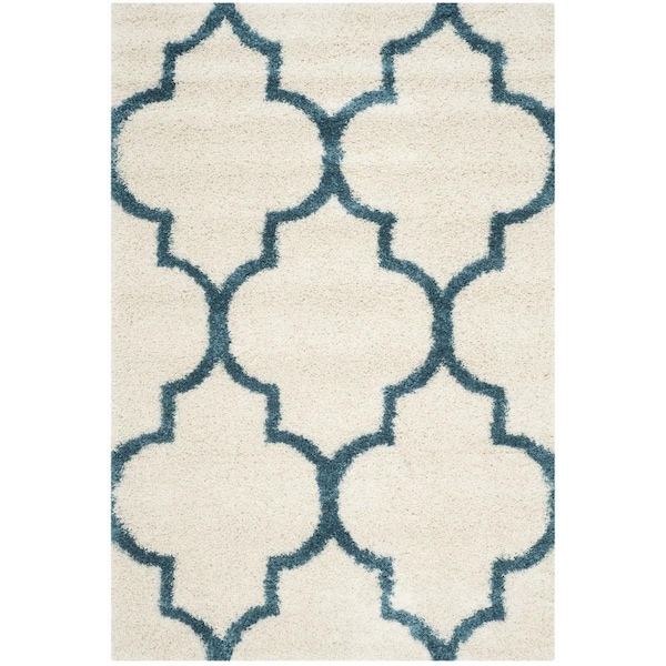 Safavieh 2 ft.-3 in. x 5 ft. Rectangle Shag Kids Power Loomed RugIvory & Blue - SGK569C-25