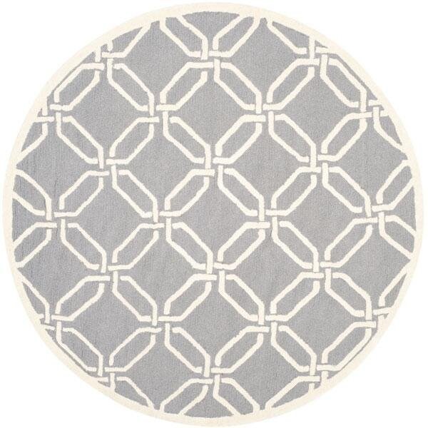 Safavieh Cambridge Hand Tufted Small Rectangle Rug- Dark Grey - Ivory- 4 x 6 ft. - CAM311D-4