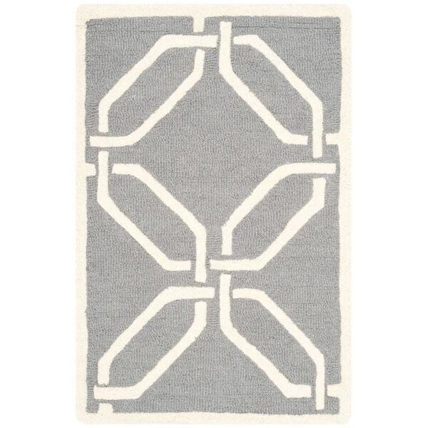 Safavieh Cambridge Hand Tufted Small Rectangle Rug- Dark Grey - Ivory- 4 x 6 ft. - CAM311D-4