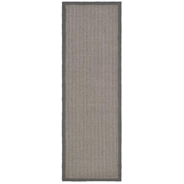 Safavieh Natural Fiber Power Loomed Runner Rug- Grey Brown - Grey- 2 ft. 6 in. x 22 ft. - NF444A-222
